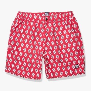 TOM & TEDDY Flip Flops Print Swim Trunks Men’s Large Beach Pool Summer